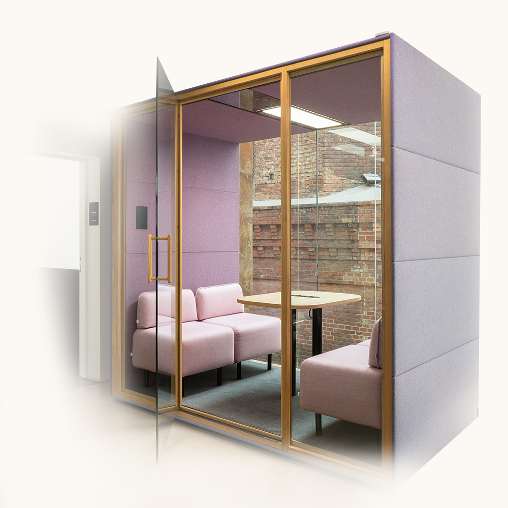 Erstaunliche Büroplätze voller Akustik-Pods